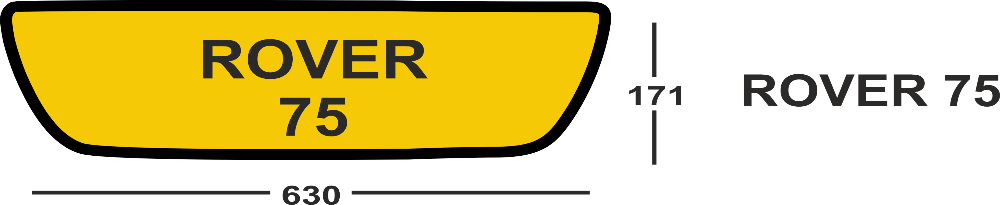 Shaped Acrylic 630 X 171 Option 18 Rover 75 (Pack of 10) - Otis Components Number Plates