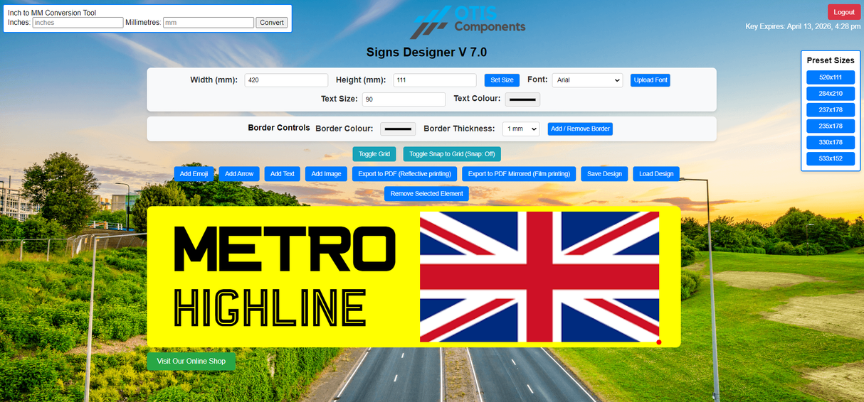 Signs Designer Licence Key – 6 Month Software Access