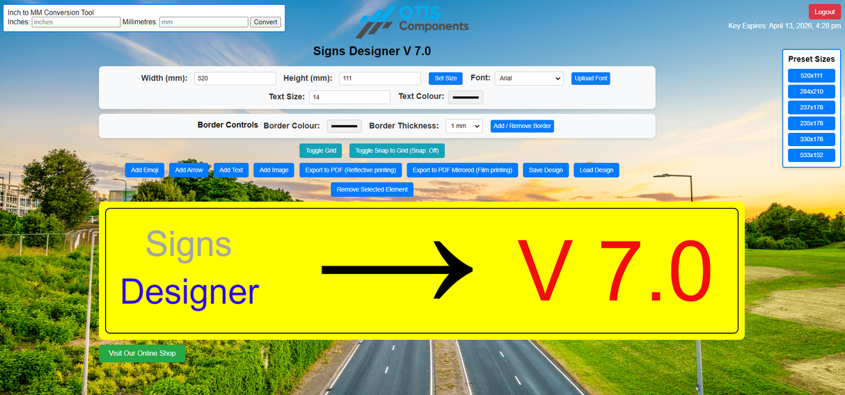 Signs Designer Licence Key – 6 Month Software Access