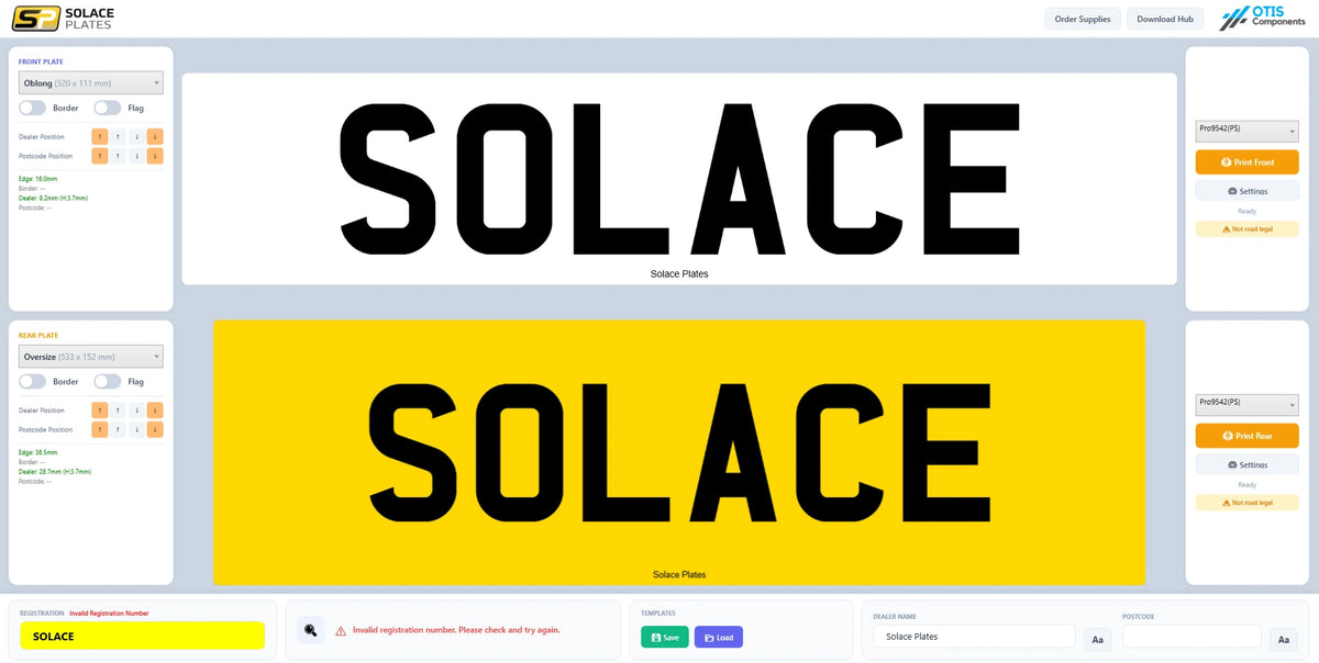 Number Plate Printing Software Licence (6 Month)
