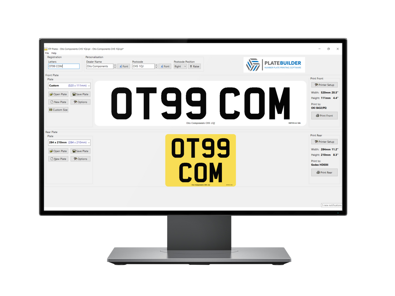 Number Box Software Number Plate Software - Otis Components