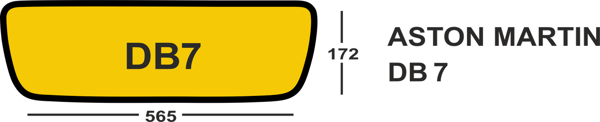 Shaped Acrylic 565 X 172 Option 1 Aston Martin DB7 (Pack of 10) - Otis Components Number Plates