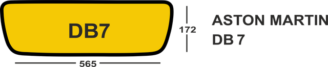 Shaped Acrylic 565 X 172 Option 1 Aston Martin DB7 (Pack of 10) - Otis Components Number Plates