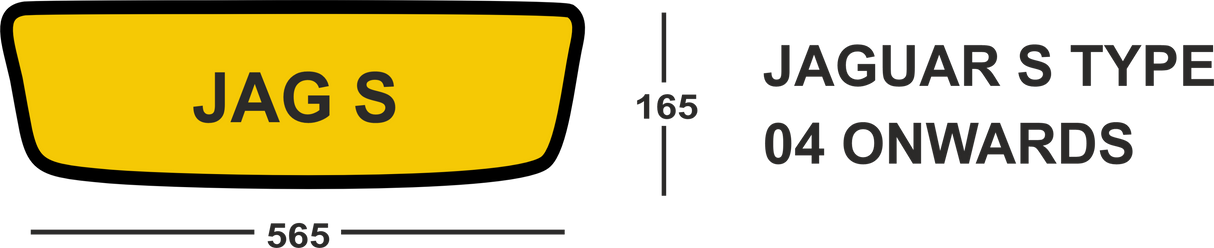 Shaped Acrylic 565 X 165 Option 8 Jaguar S Type 04 Onwards (Pack of 10) - Otis Components Number Plates
