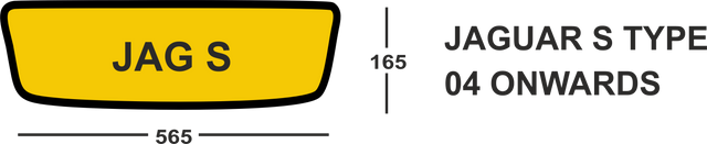Shaped Acrylic 565 X 165 Option 8 Jaguar S Type 04 Onwards (Pack of 10) - Otis Components Number Plates
