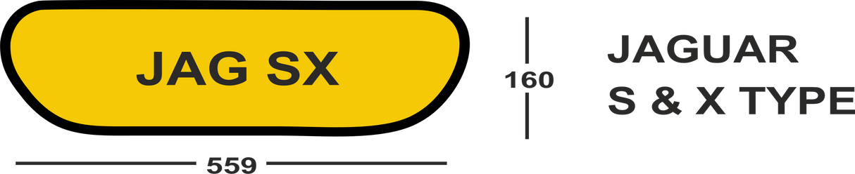 Shaped Acrylic 559 X 160 Option 9 Jaguar S & X Type (Pack of 10) - Otis Components Number Plates